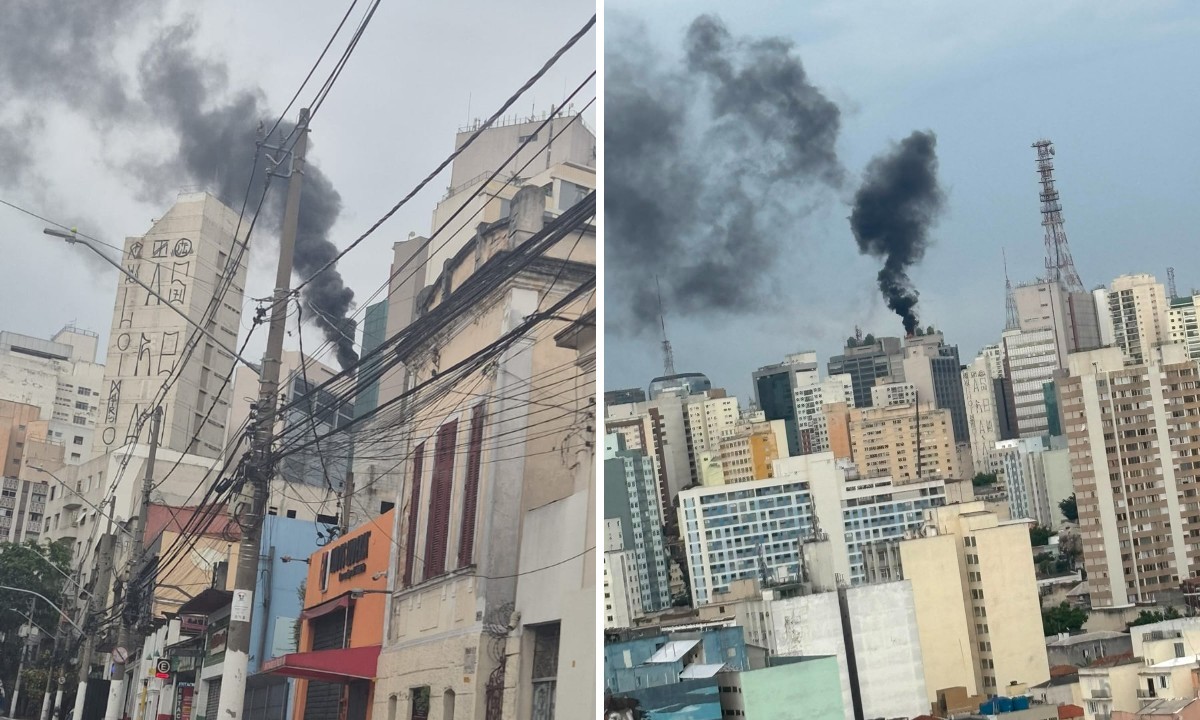 Incêndio atinge último andar de edifício na região da Avenida Paulista