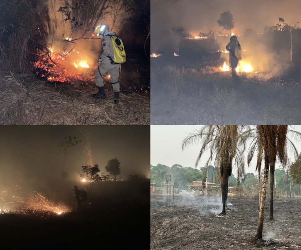 Incêndio atinge área de 60 hectares por fogo no AC — Foto: Asscom/CBMAC