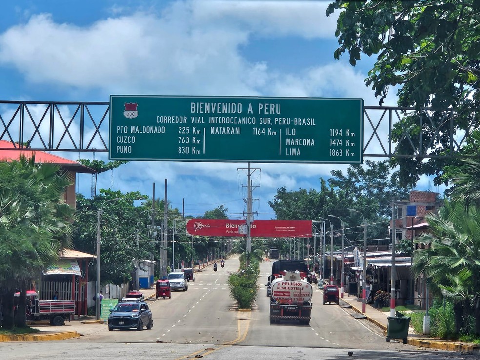 Iñapari, vila peruana e capital da província de Tahuamanu na região de Madre de Dios — Foto: Geisy Negreiros/ Rede Amazônica