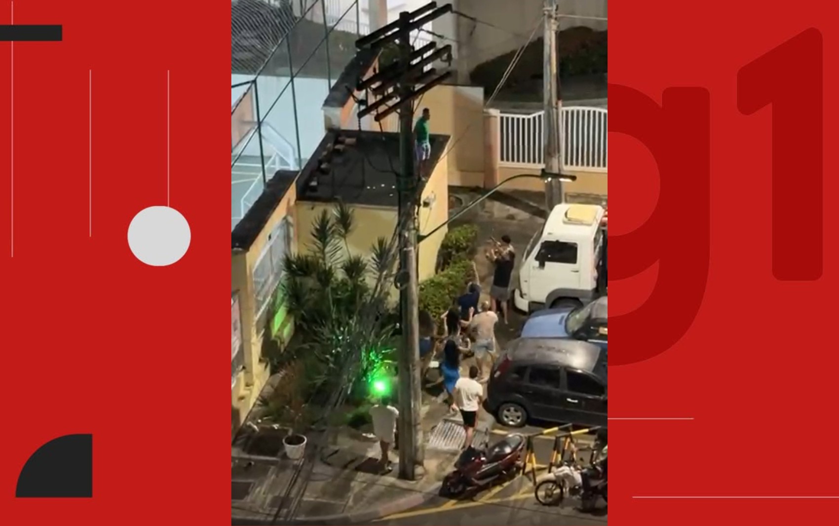 VÍDEO: homem sobe em muro para fugir da PM em briga generalizada em condomínio de Salvador