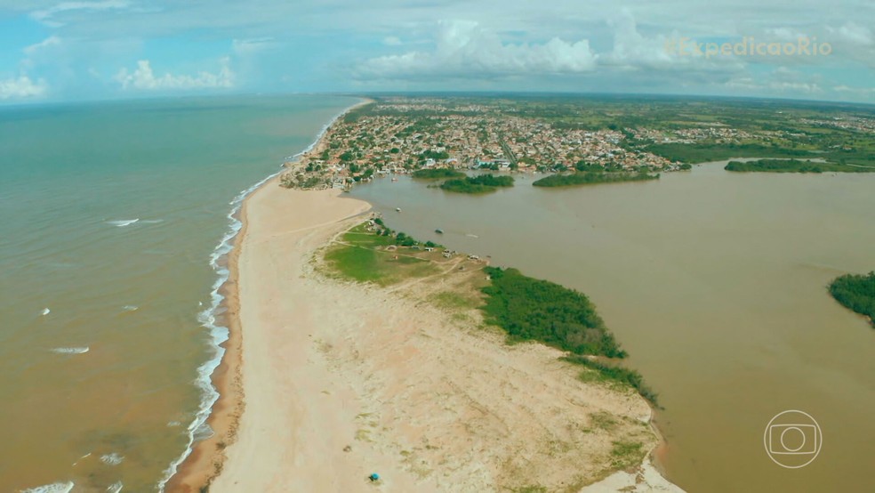 Atafona é onde o Paraíba do Sul encontra o mar e a 'Terra dos Ventos' fluminense — Foto: Reprodução/TV Globo