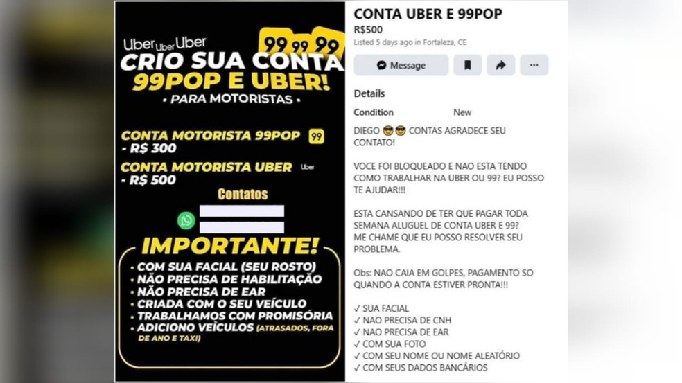 Motoristas e passageiros denunciam uso de contas falsas nas plataformas de transporte por aplicativo  Foto: Reproduo