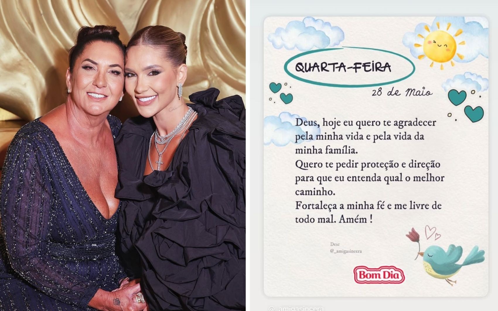 Após Virginia e Zé Felipe anunciarem separação, mãe da influenciadora compartilha post sobre proteção da família: 'Que eu entenda o melhor caminho'