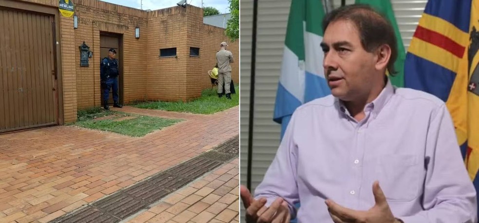 Casa onde crime aconteceu e ex-prefeito de Campo Grande Alcides Bernal — Foto: José Aparecido/TV Morena e  g1 MS
