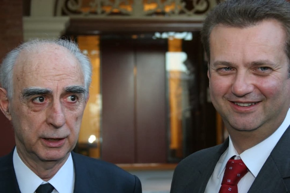 Gilberto Kassab publica foto ao lado do amigo e fundador do seu partido, o PSD, Cláudio Lembo. — Foto: Reprodução/Instagram