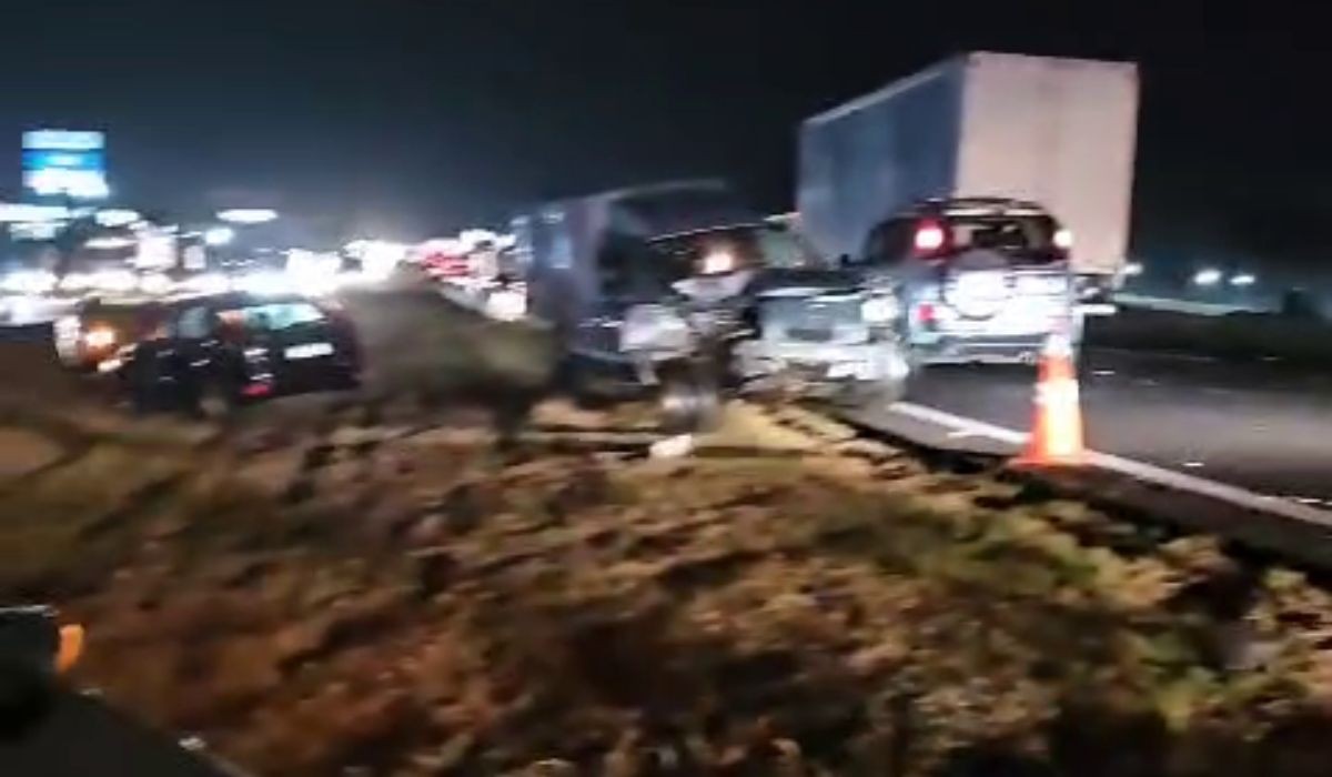 Engavetamento entre 9 veículos deixa um ferido na Rodovia Anhanguera, em Sumaré