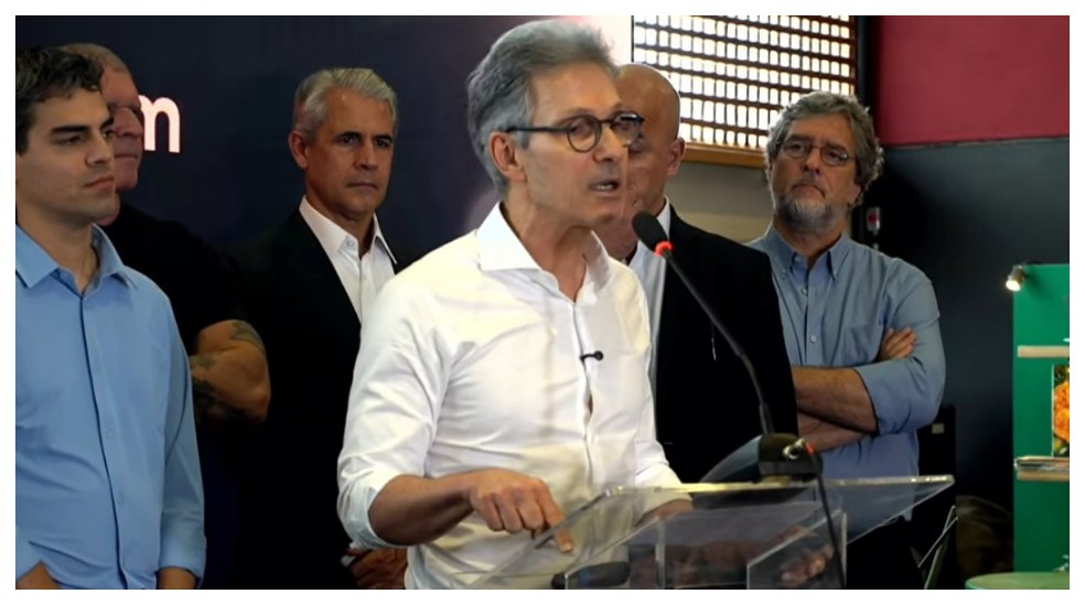 O pré-candidato à Presidência da República pelo Partido Novo – Romeu Zema – nesta quinta-feira (16) em São Paulo. — Foto: Reprodução/Youtube