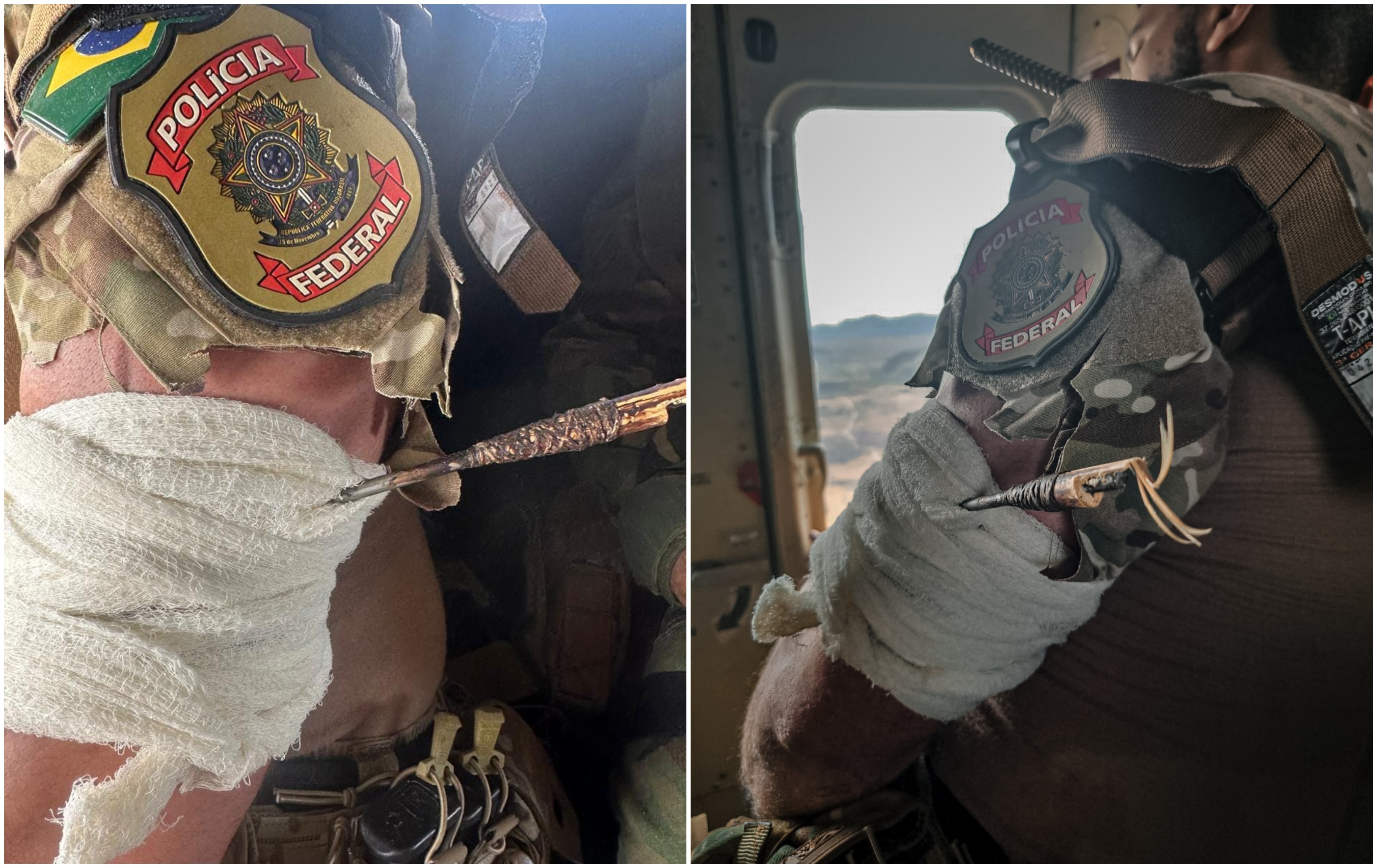 Policial federal é atingido por flecha durante operação contra garimpo em terra indígena de RR; FOTOS