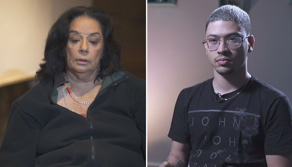 Wilma Petrillo e Gabriel Costa, viúva e filho de Gal Costa — Foto: Reprodução