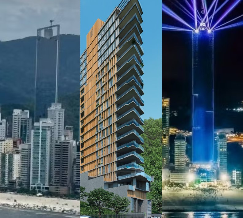 Litoral de SC tem prédio 'transparente', com piscina na sacada e o mais alto do Brasil; conheça