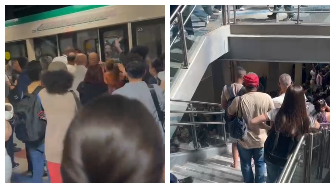 VÍDEO: Passageiro fica preso em porta da plataforma do metrô de SP e é liberado por segurança