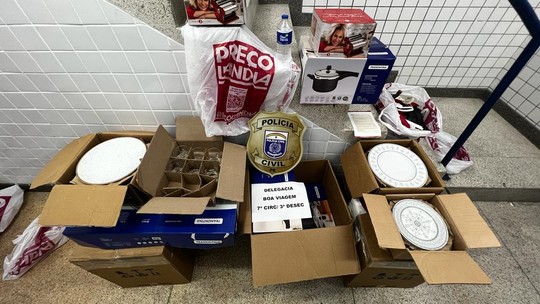 Funcionário é preso após roubar R$ 150 mil em produtos de loja de shopping para revender na internet - Foto: (Polícia Civil/Divulgação)