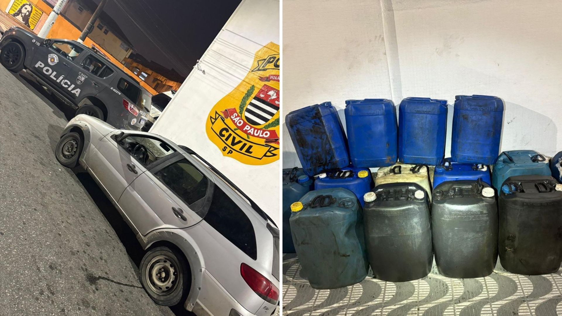 Dupla é presa após furtar 600 litros de óleo diesel de um trem no litoral de SP