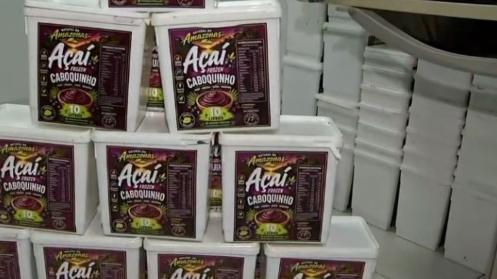 Entorpecente estava camuflado em embalagens de açaí e foi levado para uma loja do segmento. — Foto: TV Verdes Mares/ Reprodução