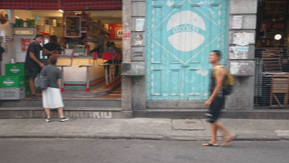 Detalhe da Rua do Senado — Foto: Reprodução/RJ1