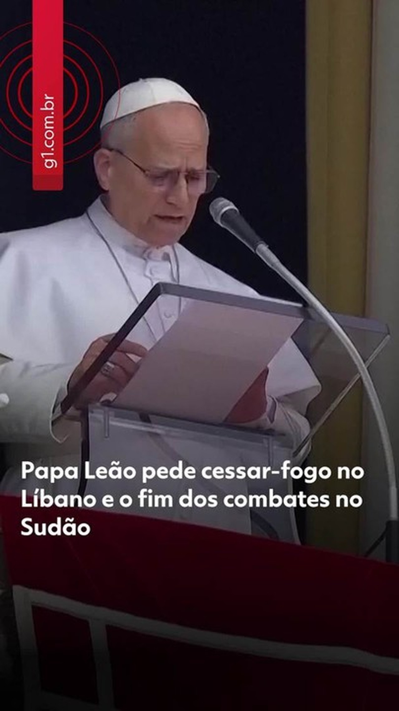 Papa Leão XIV pede fim dos confrontos no Líbano e classifica trégua como 