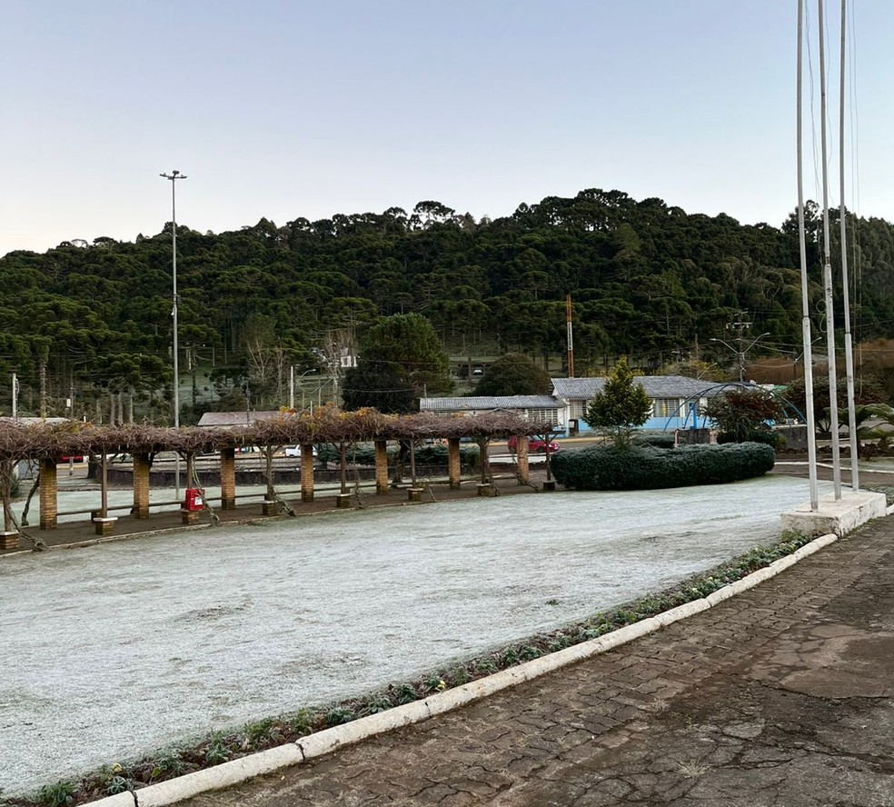 Urupema, na Serra de Santa Catarina, nesta quarta-feira — Foto: Vitor Cardoso/Arquivo Pessoal
