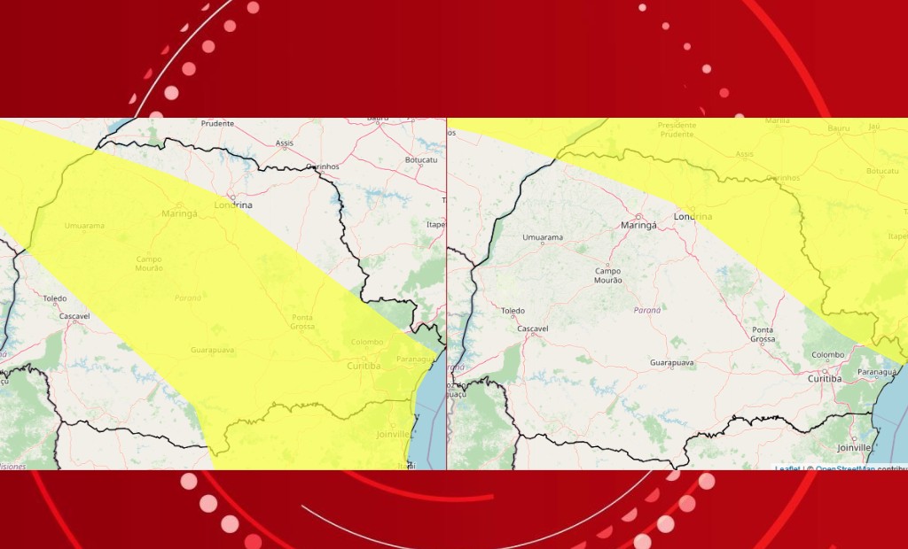 Paraná tem alerta de tempestade e ventos de até 60 km/h, segundo Inmet; veja regiões