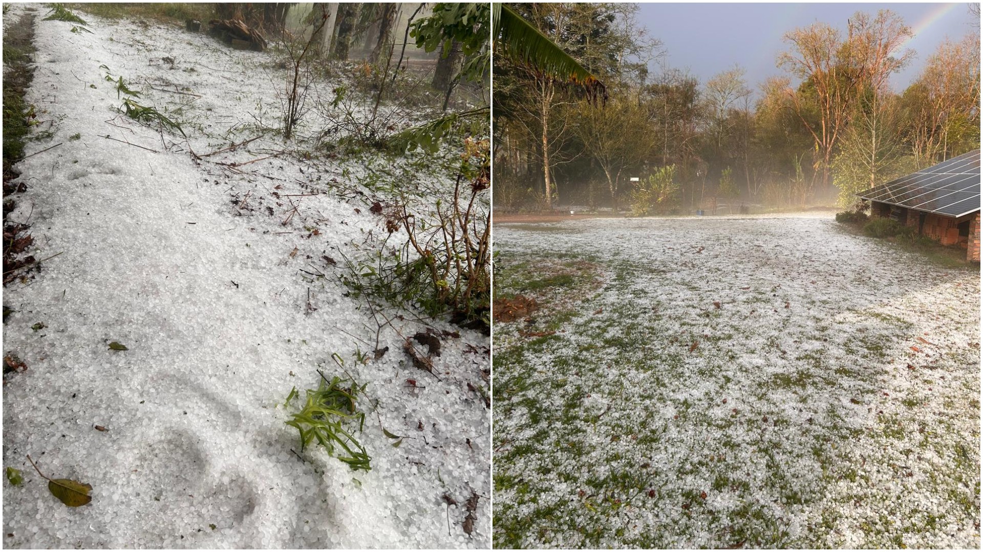 Fortes chuvas de granizo atingem SC em meio a aviso de perigo para temporais no estado; VÍDEO