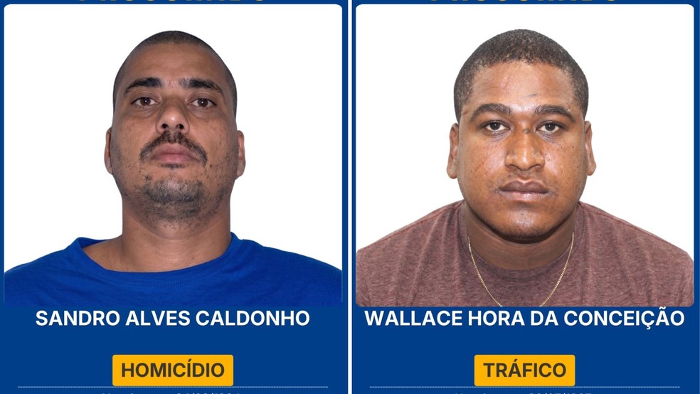 Sandro Alves Caldonho e Wallace Hora da Conceição são procurados pela Sesp no Espírito Santo — Foto: Divulgação/Sesp