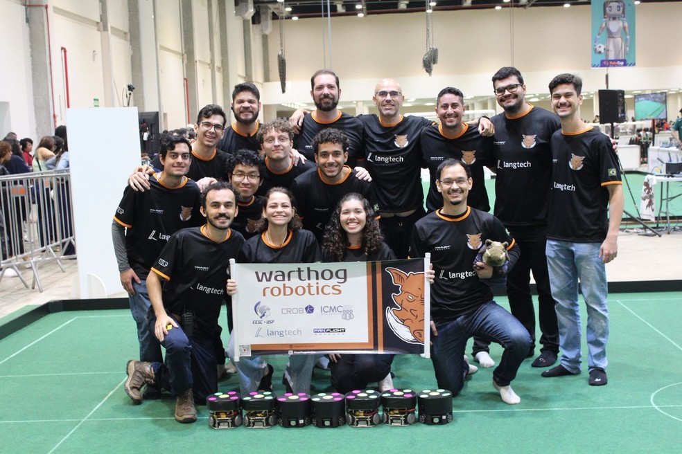 Equipe Warthog Robotics, do campus da Universidade de São Paulo (USP) em São Carlos, participa da RoboCup — Foto: Mateus Xavier/g1