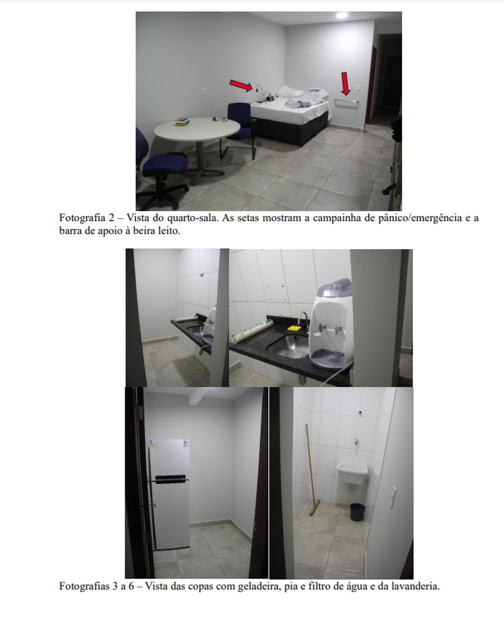 Fotos da cela do ex-presidente Jair Bolsonaro na Papudinha feitas por peritos da PF — Foto: Reprodução