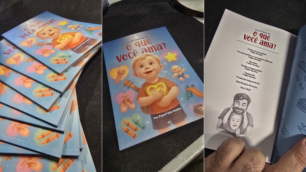 'Sou eu, sou eu, Lucas!': menino com síndrome de Down ganha livro escrito pelo pai como presente de aniversário — Foto: Arquivo pessoal