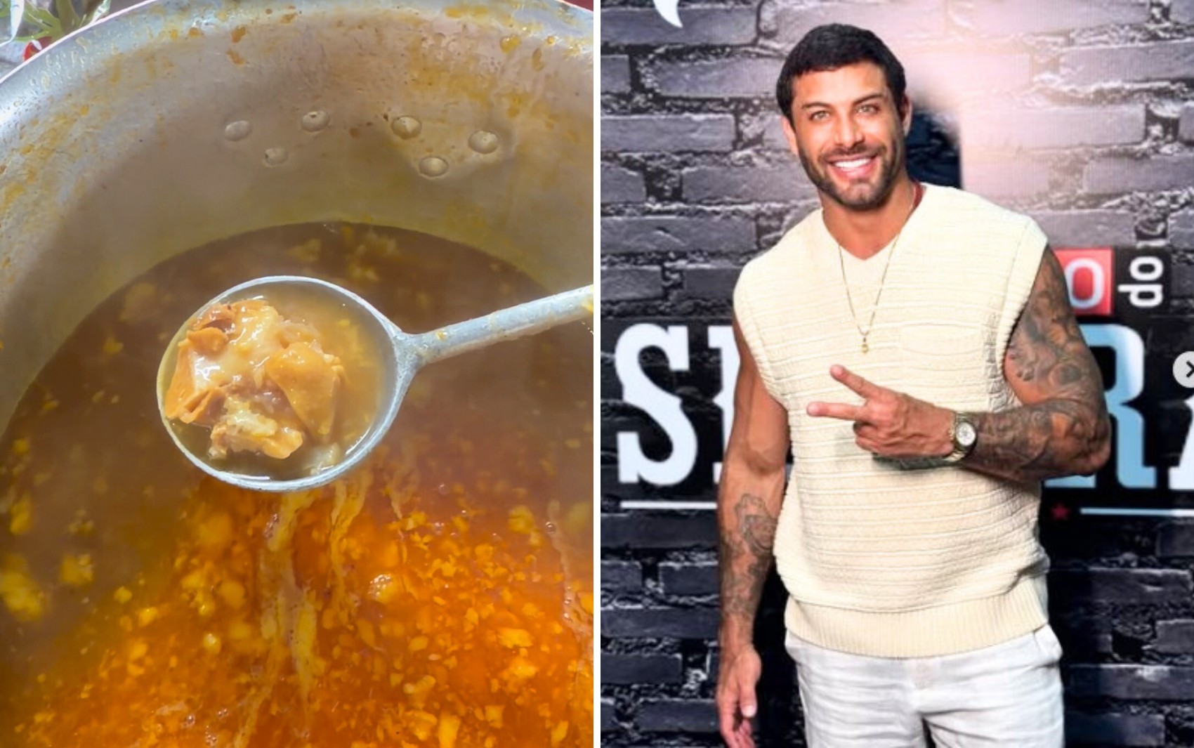 DJ Jesus Luz grava vídeo de caldo de mocotó para avó, em feira de Goiás; ‘Aí vó, essa é pra você’