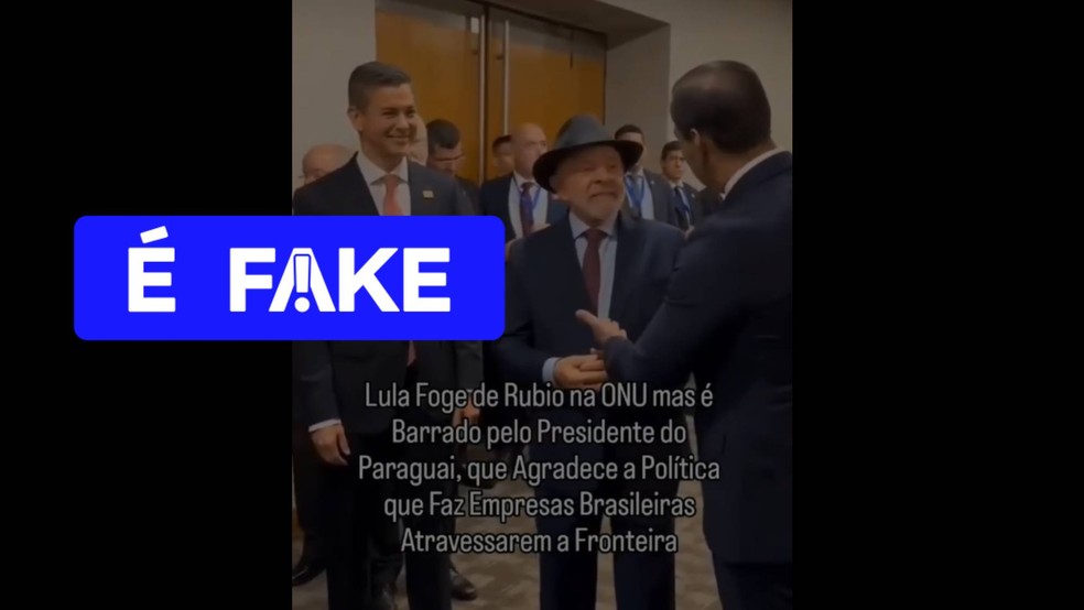É #FAKE que vídeo mostre presidente do Paraguai agradecendo a Lula por empresas deixaram o Brasil — Foto: Reprodução