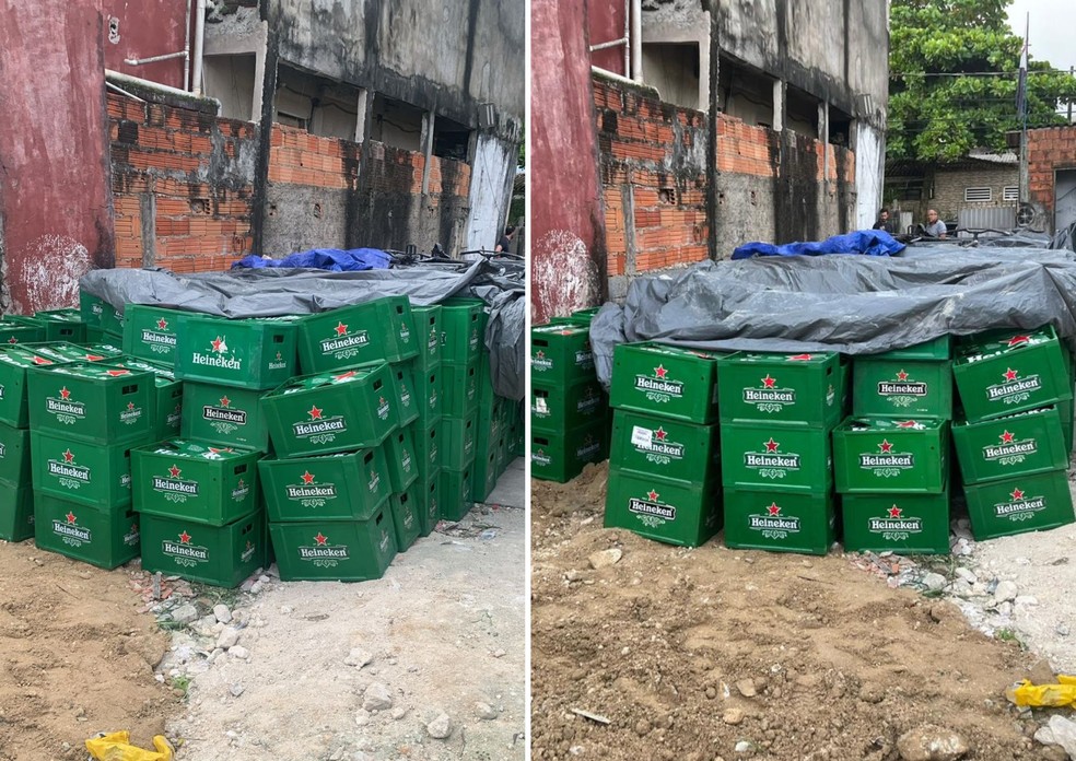 Polícia Civil recupera caixas de cervejas que foram roubadas de distribuidora em São Vicente — Foto: Divulgação/Polícia Civil