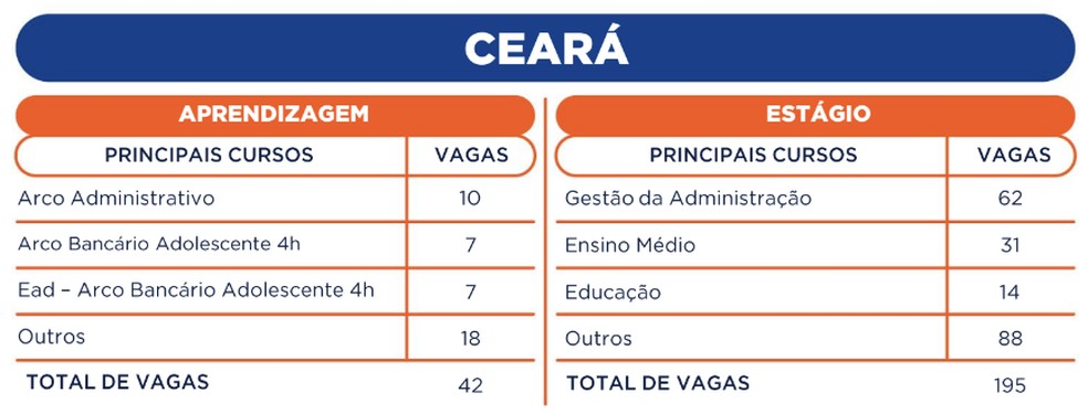 Vagas de estágio do CIEE. — Foto: Reprodução