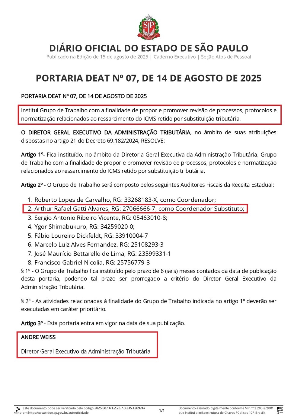 decreto-page-0001 Ex-número 3 da Sefaz preso em operação contra esquema de propinas em SP