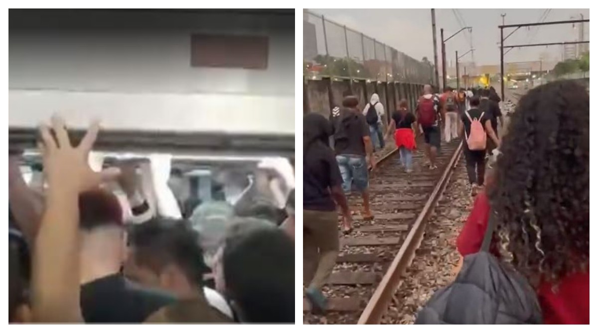 VÍDEO: Falha no sistema de energia afeta circulação de trens da Linha 11-Coral; passageiros enfrentam lotação e caminham nos trilhos