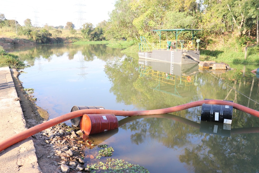 Saae informou que a captação no Ribeirão Piraí permanece, mesmo com a falta de chuvas — Foto: Saae/Divulgação