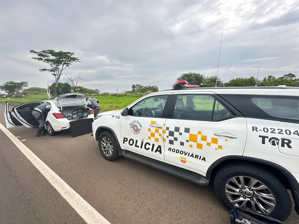 Ocorrência foi registrada na Rodovia Euclides de Oliveira Figueiredo (SP-563) — Foto: Polícia Militar Rodoviária