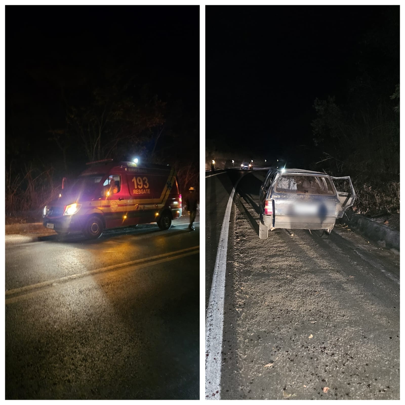 Motorista invade contramão após pane na direção e capota carro na BR-251