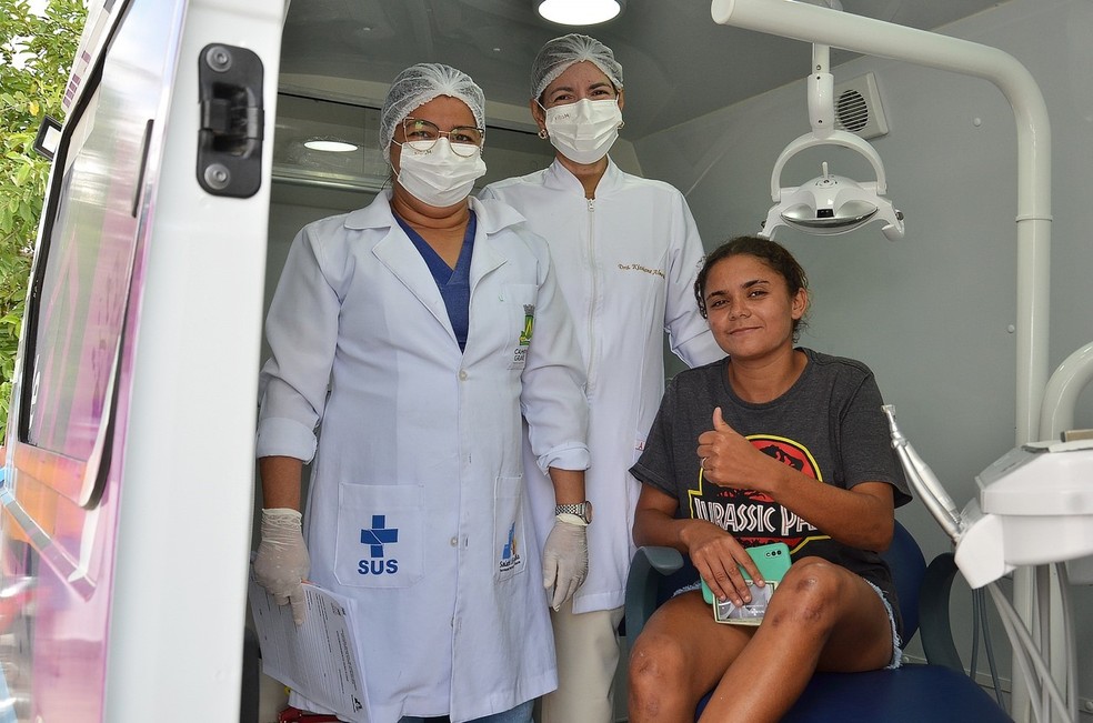 A população tem aprovado os serviços de Saúde Bucal. — Foto: Nelsina Vitorino/Codecom-PMCG