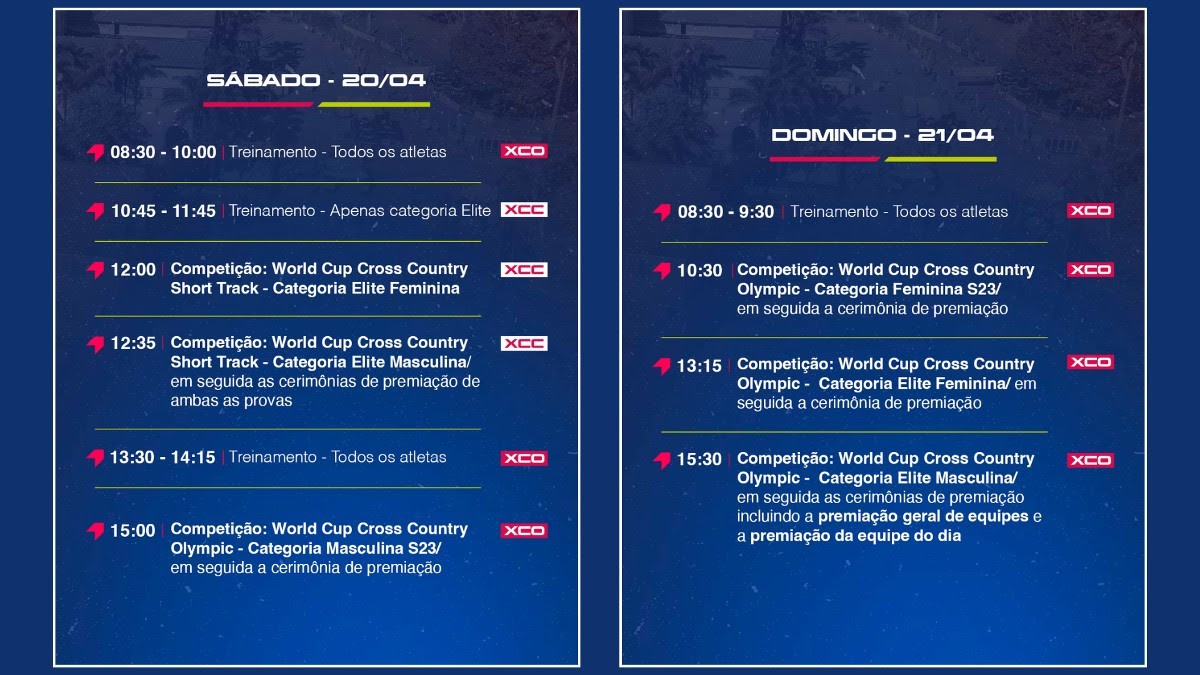 Programação sábado e domingo