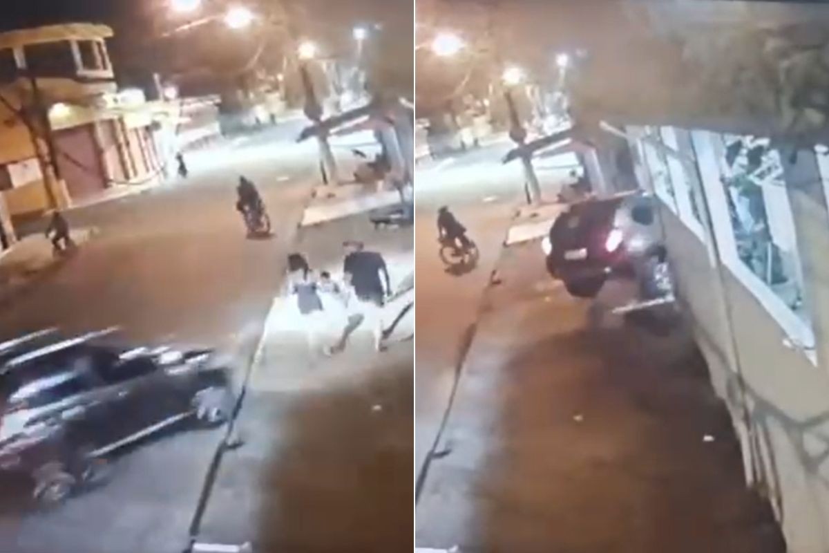 Motorista embriagado invade calçada e atropela casal com criança de 2 anos no litoral de SP; VÍDEO