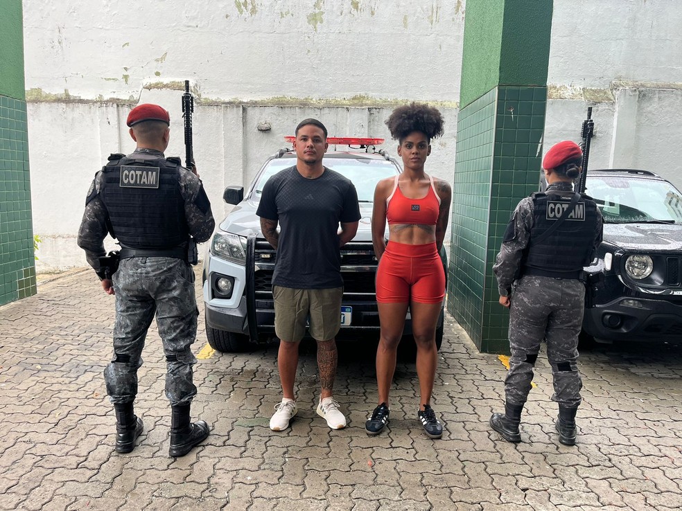 Influencers Lais Oliveira e Eduardo Veloso são presos em Fortaleza. — Foto: PMCE/Reprodução
