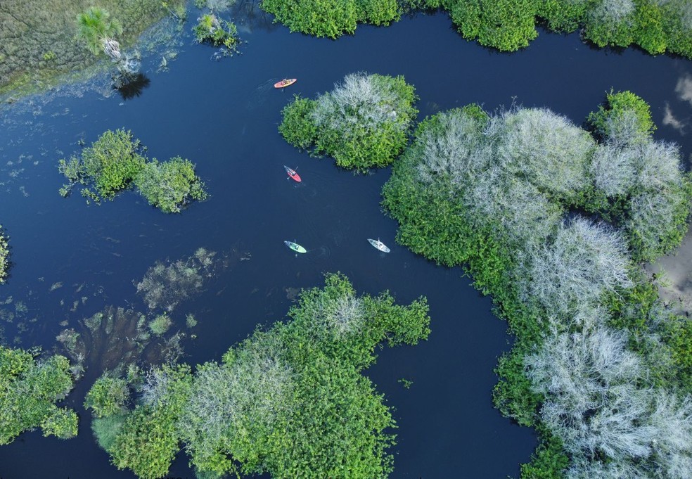 Rio Lontra oferece opções de pesca esportiva e passeios de caiaque — Foto: Divulgação/Prefeitura de Araguaía