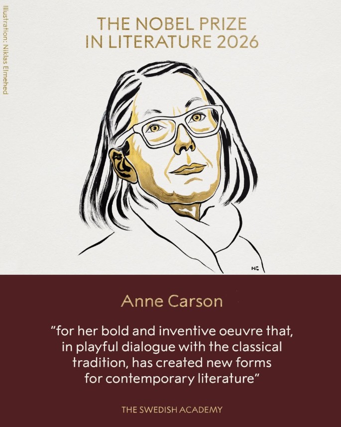Anne Carson ganha Prêmio Nobel de Literatura 2026