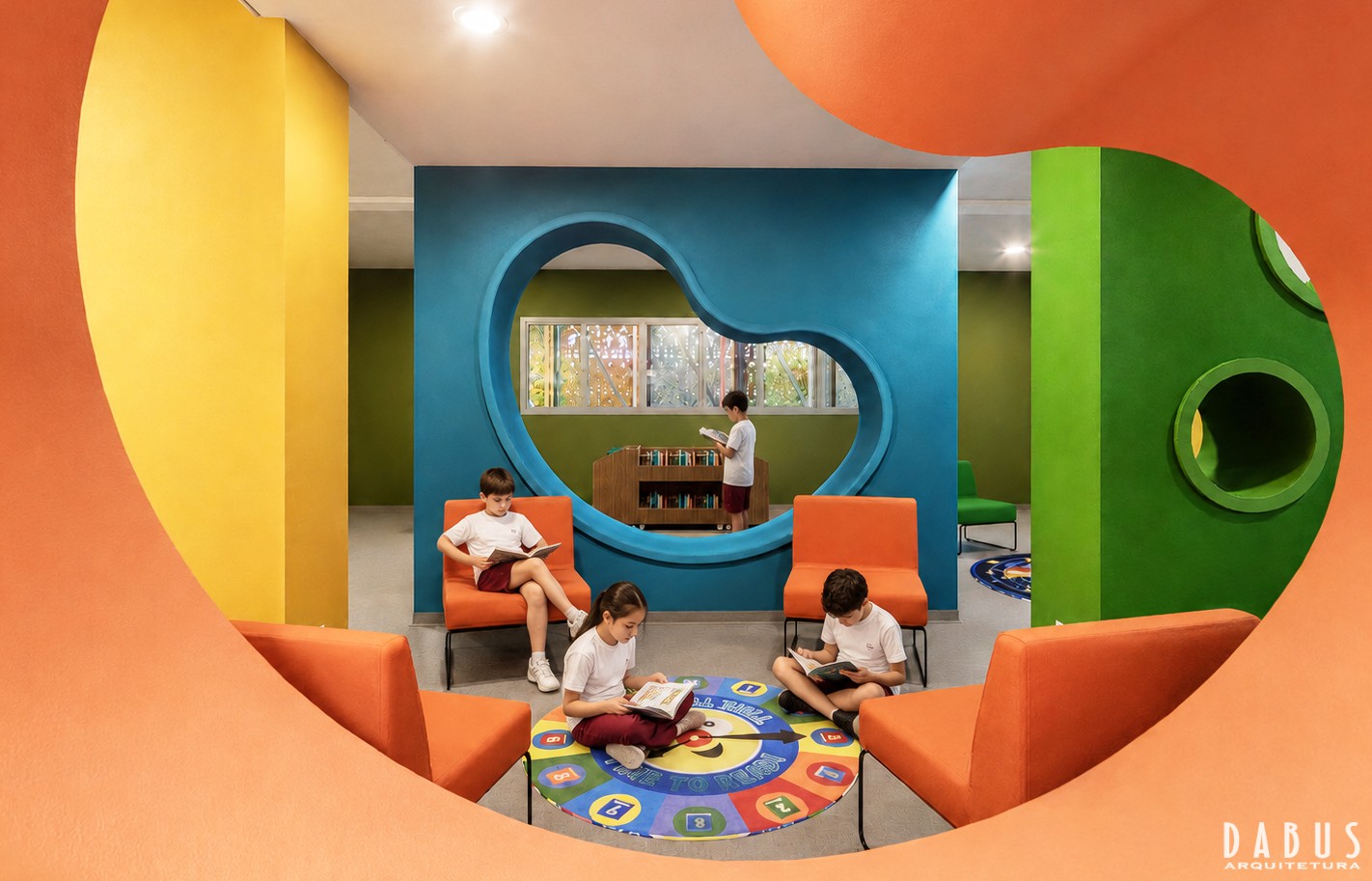 Sala de leitura — Foto: FourC/Divulgação