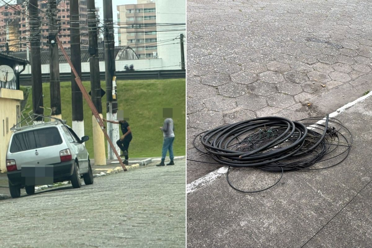Dupla que se passava por técnicos para furtar cabos de telefonia é presa no litoral de SP