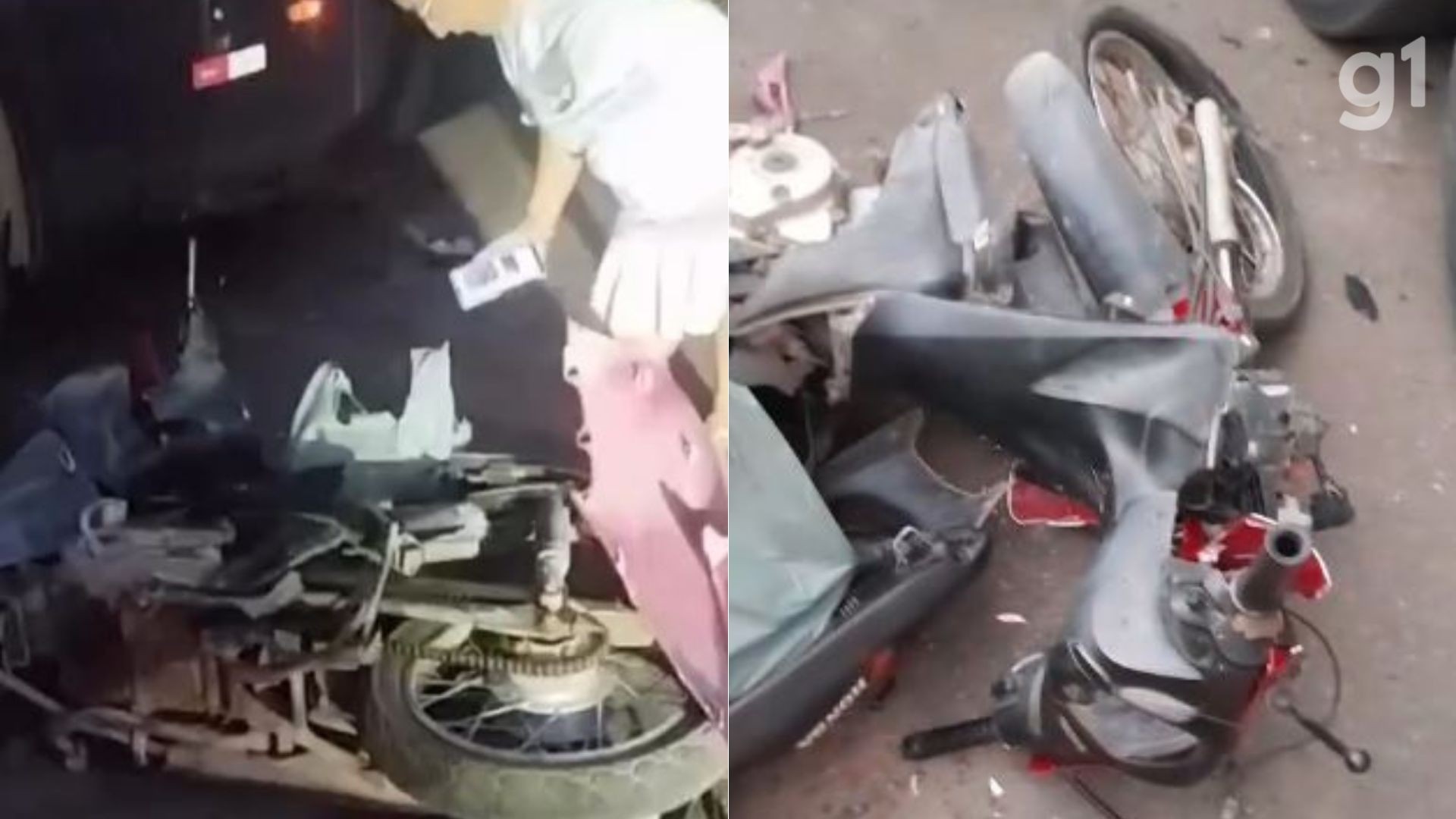 Mulher morre e criança fica ferida após moto colidir com ônibus em Santa Luzia do Paruá; VÍDEO