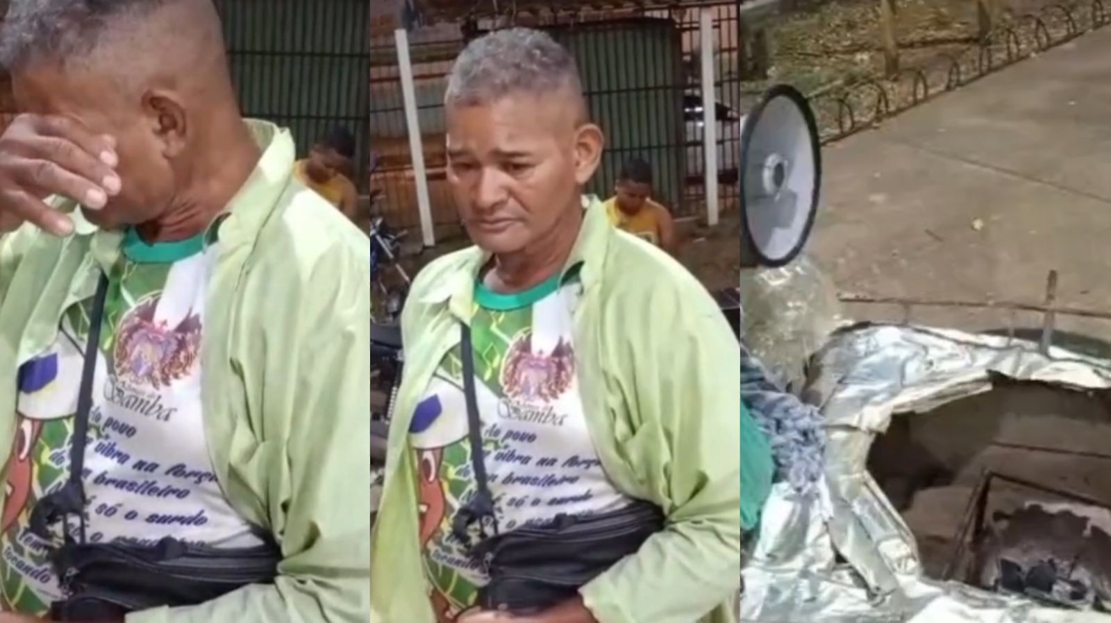 Ambulante do Amapá chora após ter panela de mingau furtada enquanto descansava; VÍDEO