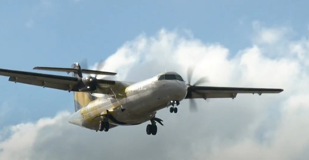 Aeronave do modelo ATR — Foto: TV Globo/Reprodução