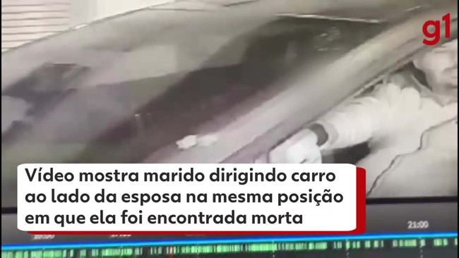 Vídeo mostra marido dirigindo carro ao lado da esposa encontrada morta