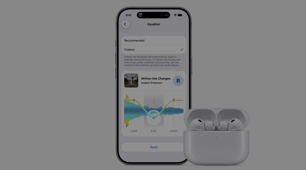 Equalizador nos AirPods — Foto: Reprodução