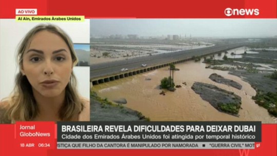 Brasileira relata dificuldade em deixar Dubai após temporal - Programa: Jornal GloboNews 